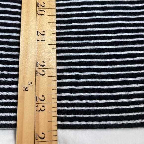 Halloween LS Tee Shirt Black and White Stripes Embroidered Flying Witch, Large - Picture 8 of 8